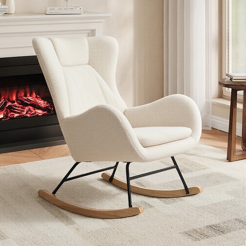 White rocking chair single - white,