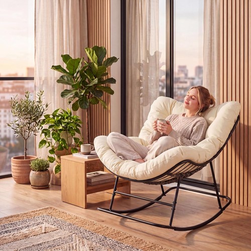 Garden rocking chair rattan - chair,